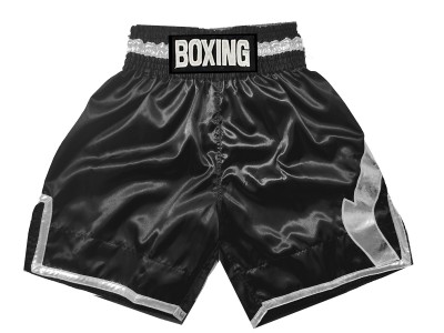 Boxing Trunks : KNBSH-036-Black-Silver