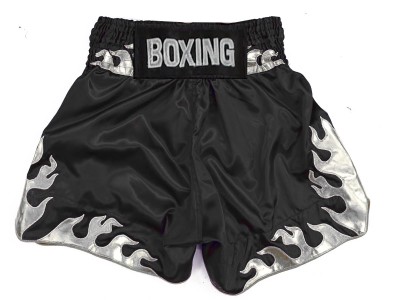 Boxing Shorts : KNBSH-038-Black-Siver