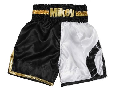 Kanong Custom Premium Boxing Shorts : KNBXCUST-2049-Black-White