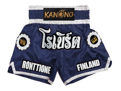 Personalized Muay Thai Shorts : KNSCUST-1242-Navy.jpg