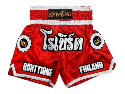 Personalized Muay Thai Shorts : KNSCUST-1242-Red.jpg