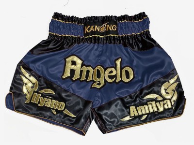 Personalized Muay Thai Shorts : KNSCUST-1248-Navy.jpg