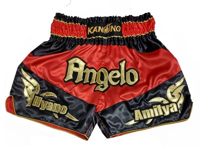 Personalized Muay Thai Shorts : KNSCUST-1248-Red.jpg