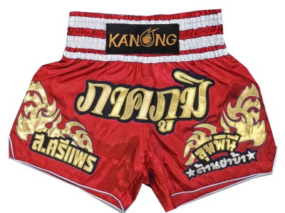 Custom Designed Muay Thai Shorts : KNSCUST-1249-Red.jpg