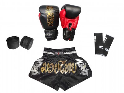 Muay Thai gear Bundle set for Kids : Black