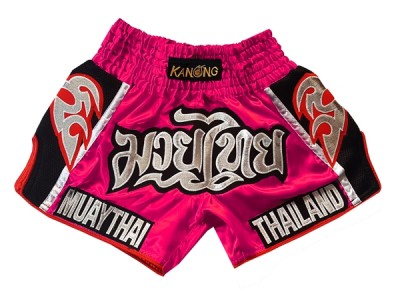 Kanong Women Retro Muay Thai Shorts : KNSRTO-207-Pink