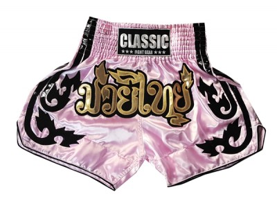 Classic Womens Muay Thai Pink Shorts : CLS-016-Pink