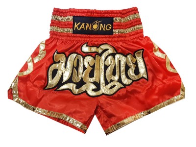 Kanong Muay Thai Boxing Shorts : KNS-121-Red-K