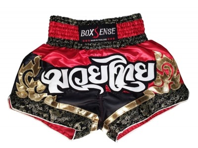 Boxsense Women Muay Thai Boxing Shorts : BXS-086-Red