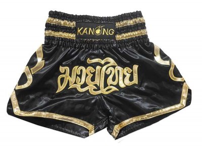 Kanong Women Muay Thai  Shorts : KNS-121-Black