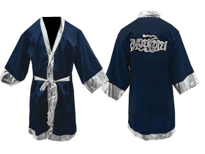 Custom design Boxing Robe : KNFIR-125-Navy