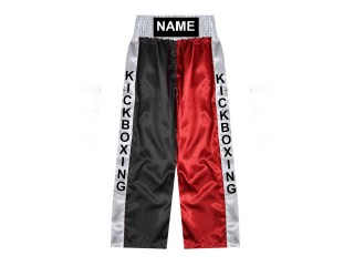 Custom Kick Boxing Pants : KNPANTS-001-Black-Red