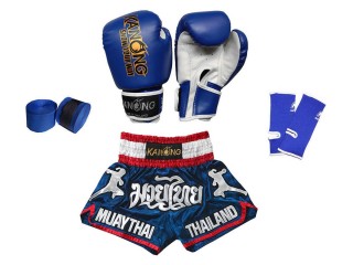 Muay Thai gear Bundle set for Kids : 133-Blue