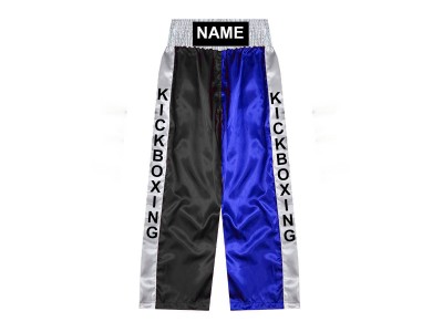 Custom Kick Boxing Pants : KNPANTS-001-Black-Blue