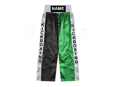 Custom Kick Boxing Pants : KNPANTS-001-Black-Green