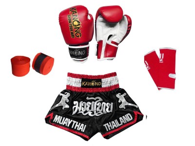 Muay Thai gear Bundle set for Kids : 133-Red