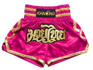 Kanong Muay Thai Boxing Shorts : KNS-121-DarkPink-K