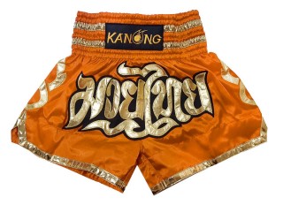 Kanong Muay Thai Boxing Shorts : KNS-121-Orange-K