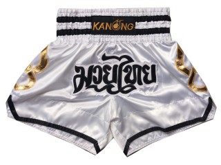 Kanong Muay Thai Shorts : KNS-143-White-K