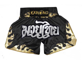 Kanong Muay Thai Shorts : KNS-145-Black-K