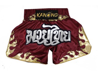 Kanong Kick Boxing Shorts :KNS-145-Maroon