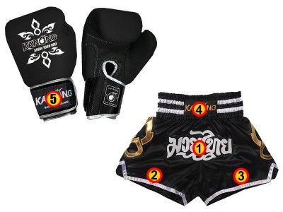 Boxing set -  Boxing gloves and Thai Boxing Shorts with name