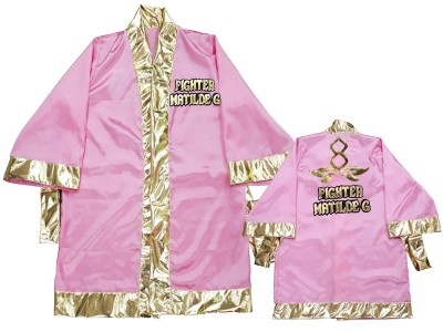 Custom Muay Thai Boxing Gown : KNFIRCUST-001-Pink