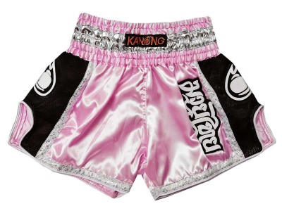 Kanong Womens Muay Thai Retro Pink Shorts : KNSRTO-208-Pink