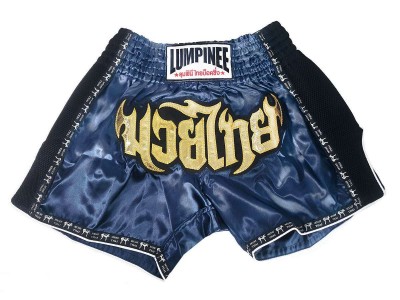 Lumpinee Retro Muay Thai Boxing Shorts for ladies : LUMRTO-003 Navy-W