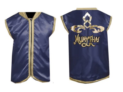 Custom Boxing cornerman jacket : Navy Lai Thai