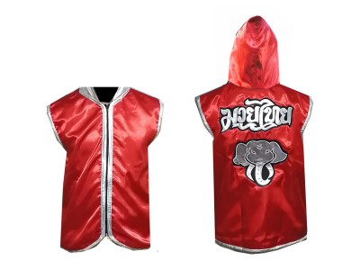 Custom made Muay Thai  Boxing Hoodies : Red/Elephant