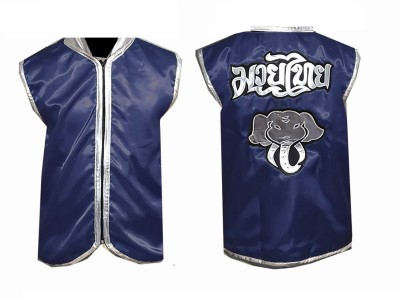 Personalised Muay Thai cornerman jacket : Navy Elephant