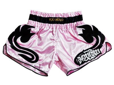 Kanong Womens Muay Thai Low waist Pink Shorts : KNSRTO-209-Pink