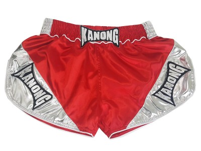 Kanong Boxing Shorts for Women : KNSRTO-201-Red-Silver