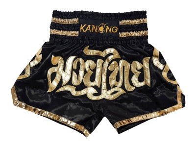 Kanong Muay Thai Boxing Shorts : KNS-121-Black-K