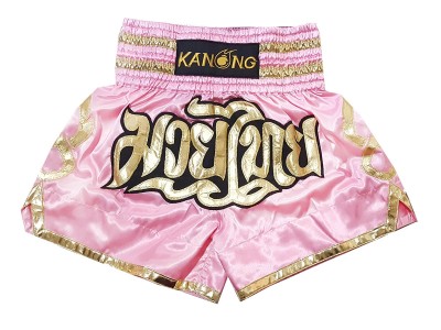 Kanong Muay Thai Boxing Shorts : KNS-121-Pink-K