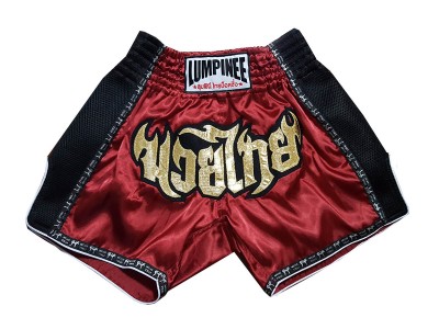 Lumpinee Kids Muay Thai Shorts : LUMRTO-003-Maroon-K