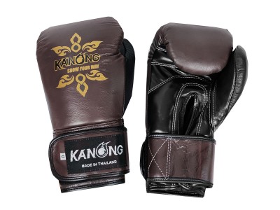 Kanong Genuine Leather Boxing Gloves : Brown/Black