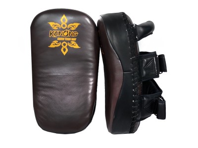 Kanong Muay Thai Boxing Kick Pads for Professional : Brown/Black