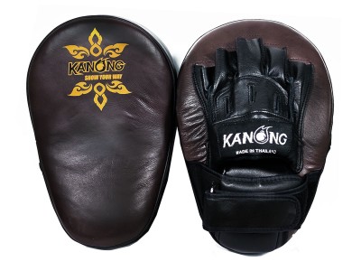 Kanong Muay Thai Boxing Long Punch Pads / Small Kick Pads for Professional : Brown/Black