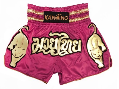 Kanong Tiger Kick Boxing Shorts : KNS-135-DarkPink