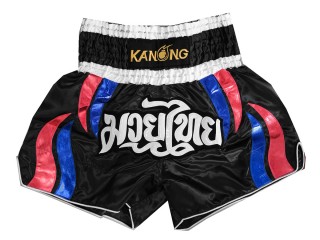 Kanong Flame Muay Thai Shorts : KNS-138-Black