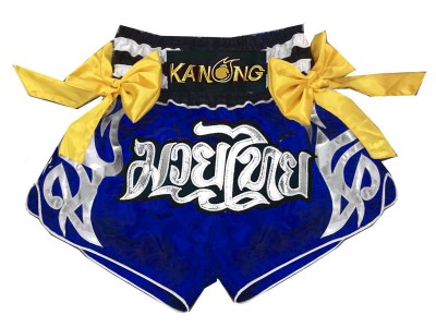 Kanong Ribbons Muay Thai Shorts with bows  : KNS-127-Blue