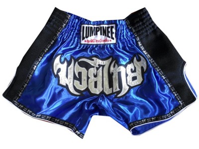 Lumpinee Retro Muay Thai Boxing Shorts : LUMRTO-003-Blue